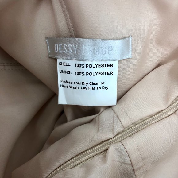 Dessy Group Rose Gold Sequined Beaded Formal Maxi Gown Cowl Neck 4508 Size 6 EUC - Picture 5 of 8